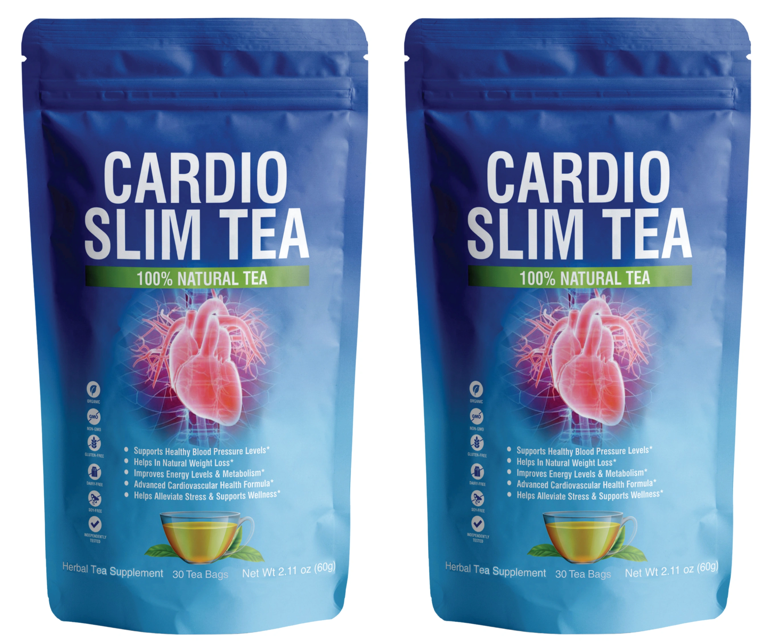 2 Pouches of Cardio Slim Tea - 2 Month Supply